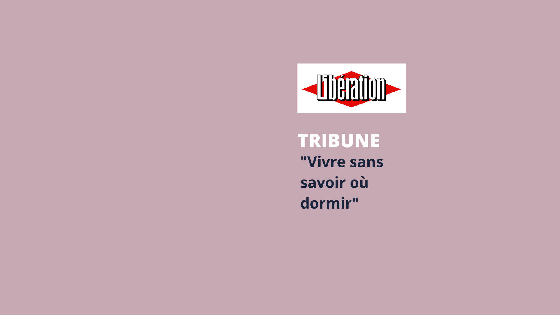 Tribune dans Libé