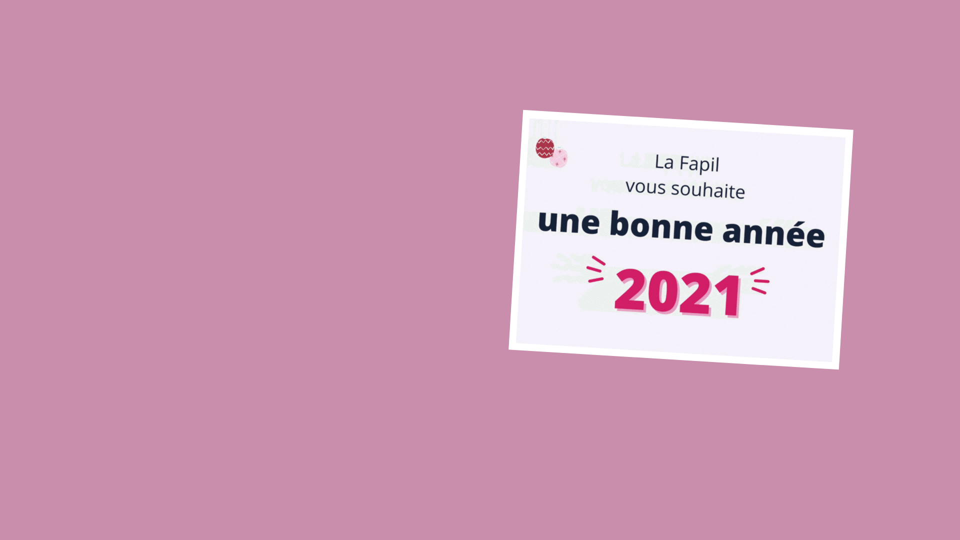 La Fapil vous souhaite une très bonne année 2021