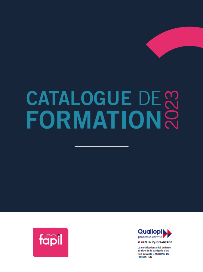 Catalogue de formation 2023 de la Fapil couverture